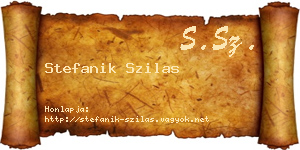 Stefanik Szilas névjegykártya